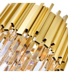  Deco 7 Light Down Chandelier With Medallion Gold Finish (1112P24-7-169) - CWI