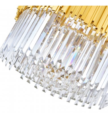  Deco 7 Light Down Chandelier With Medallion Gold Finish (1112P24-7-169) - CWI