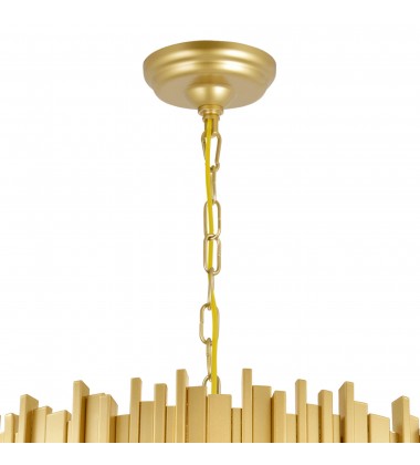  Deco 7 Light Down Chandelier With Medallion Gold Finish (1112P24-7-169) - CWI