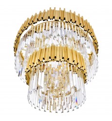  Deco 12 Light Down Chandelier With Medallion Gold Finish (1112P32-12-169) - CWI