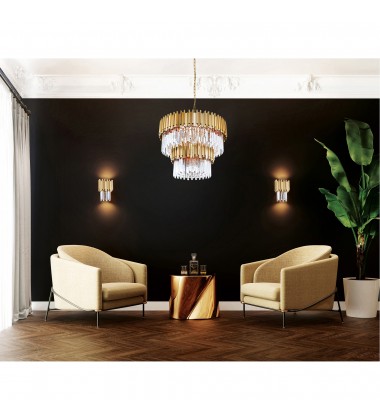  Deco 12 Light Down Chandelier With Medallion Gold Finish (1112P32-12-169) - CWI