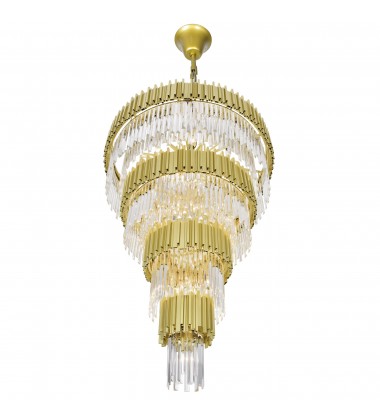  Deco 34 Light Down Chandelier With Medallion Gold Finish (1112P40-34-169) - CWI