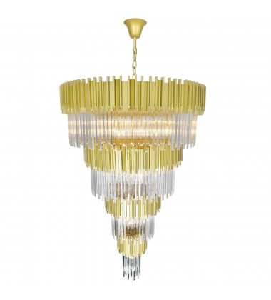  Deco 34 Light Down Chandelier With Medallion Gold Finish (1112P40-34-169) - CWI