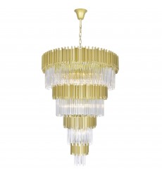  Deco 34 Light Down Chandelier With Medallion Gold Finish (1112P40-34-169) - CWI