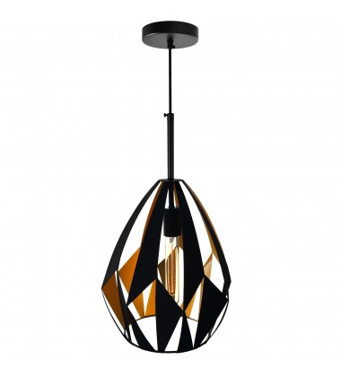 Oxide 1 Light Down Pendant With Black+Copper Finish (1114P12-1-271) - CWI Oxide 1 Light Down Pendant With Black+Copper Finish (1114P12-1-271) - CWI