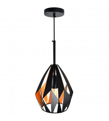  Oxide 1 Light Down Mini Pendant With Black+Copper Finish (1114P8-1-271) - CWI