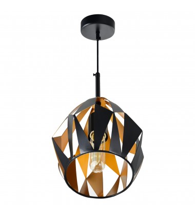  Oxide 1 Light Down Mini Pendant With Black+Copper Finish (1114P8-1-271) - CWI