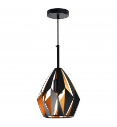  Oxide 1 Light Down Mini Pendant With Black+Copper Finish (1114P8-1-271) - CWI