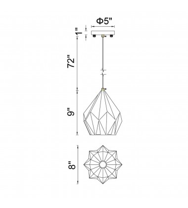 Oxide 1 Light Down Mini Pendant With Black+Copper Finish (1114P8-1-271) - CWI