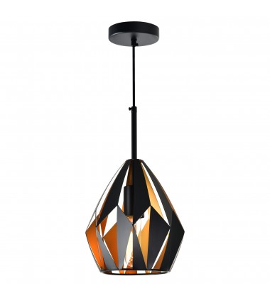  Oxide 1 Light Down Mini Pendant With Black+Copper Finish (1114P8-1-271) - CWI