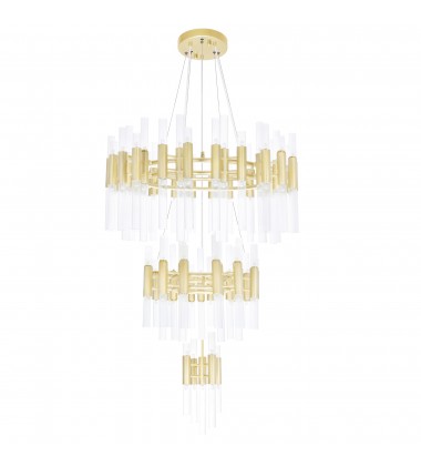  Orgue 123 Light Chandelier With Satin Gold Finish (1120P32-123-602) - CWI