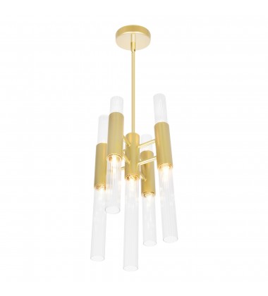  Orgue 9 Light Mini Pendant With Satin Gold Finish (1120P8-9-602) - CWI