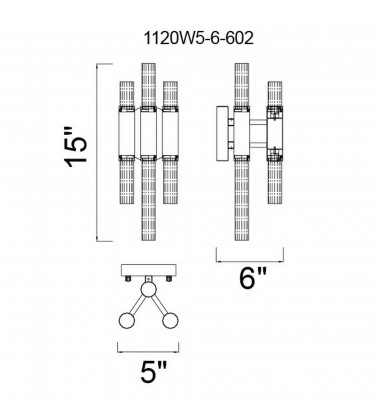  Orgue 6 Light Sconce With Satin Gold Finish (1120W5-6-602) - CWI