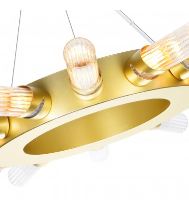  Collar 14 Light Chandelier With Satin Gold Finish (1121P28-14-602) - CWI