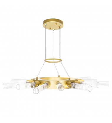  Collar 14 Light Chandelier With Satin Gold Finish (1121P28-14-602) - CWI