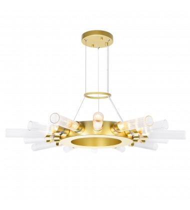  Collar 14 Light Chandelier With Satin Gold Finish (1121P28-14-602) - CWI