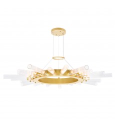  Collar 21 Light Chandelier With Satin Gold Finish (1121P38-21-602) - CWI