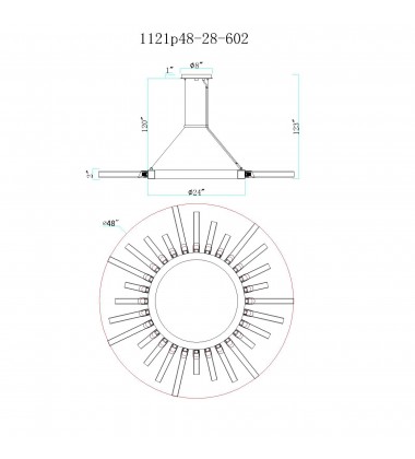 Collar 28 Light Chandelier With Satin Gold Finish (1121P48-28-602) - CWI Collar 28 Light Chandelier With Satin Gold Finish (1121P48-28-602) - CWI