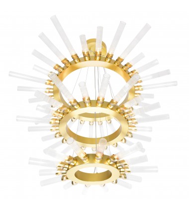  Collar 63 Light Chandelier With Satin Gold Finish (1121P48-63-602) - CWI