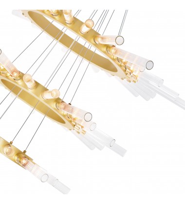  Collar 63 Light Chandelier With Satin Gold Finish (1121P48-63-602) - CWI