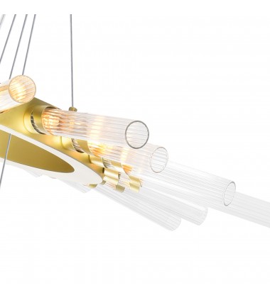  Collar 63 Light Chandelier With Satin Gold Finish (1121P48-63-602) - CWI