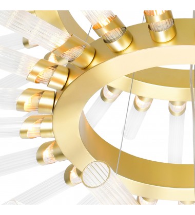  Collar 63 Light Chandelier With Satin Gold Finish (1121P48-63-602) - CWI