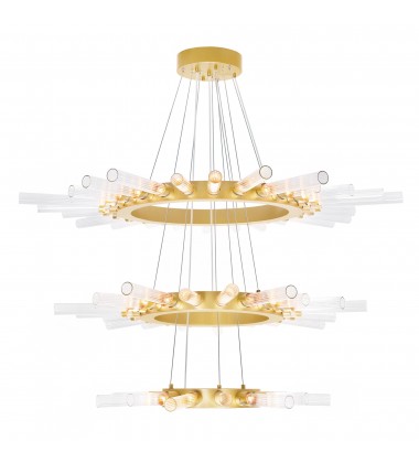  Collar 63 Light Chandelier With Satin Gold Finish (1121P48-63-602) - CWI