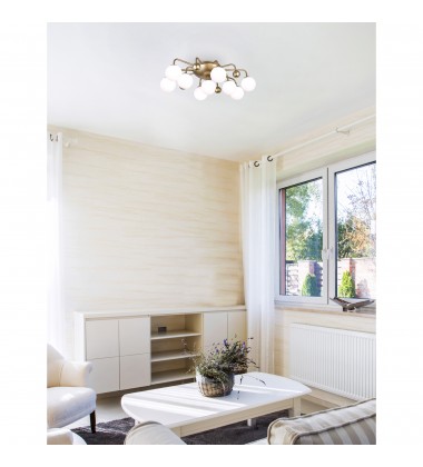  Element 9 Light Flush Mount With Sun Gold Finish (1125C24-9-268) - CWI