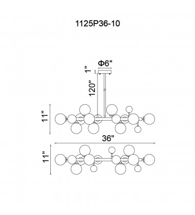 Element 10 Light Chandelier With Sun Gold Finish (1125P36-10-268) - CWI Element 10 Light Chandelier With Sun Gold Finish (1125P36-10-268) - CWI
