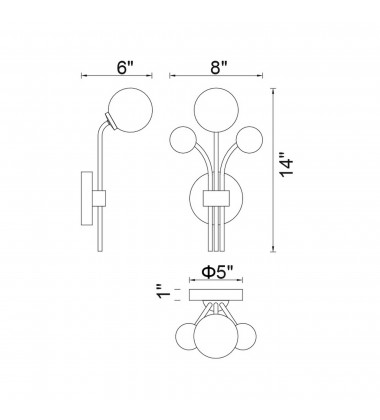 Element 1 Light Wall Light With Polished Nickel Finish (1125W8-1-613) - CWI Element 1 Light Wall Light With Polished Nickel Finish (1125W8-1-613) - CWI