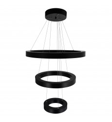  Ringer LED Integrated Black Chandelier (1131P28-3-101) - CWI