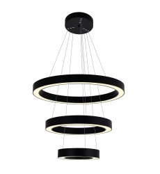  Ringer LED Integrated Black Chandelier (1131P28-3-101) - CWI