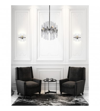  Miroir 6 Light Mini Chandelier With Polished Nickel Finish (1137P10-3-613) - CWI