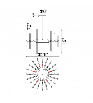  Miroir 10 Light Chandelier With Polished Nickel Finish (1137P26-10-613) - CWI