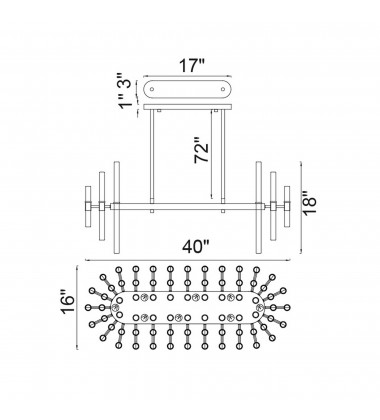 Miroir 16 Light Pool Table Light With Polished Nickel Finish (1137P40-16-613) - CWI