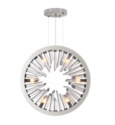  Spiked 6 Light Chandelier With Polished Nickel Finish (1142P20-6-613) - CWI