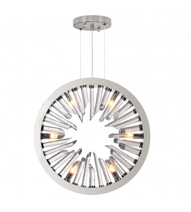  Spiked 6 Light Chandelier With Polished Nickel Finish (1142P20-6-613) - CWI