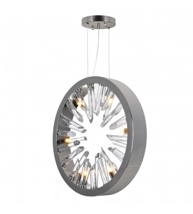  Spiked 6 Light Chandelier With Polished Nickel Finish (1142P20-6-613) - CWI