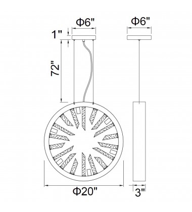  Spiked 6 Light Chandelier With Polished Nickel Finish (1142P20-6-613) - CWI
