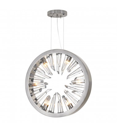  Spiked 6 Light Chandelier With Polished Nickel Finish (1142P20-6-613) - CWI