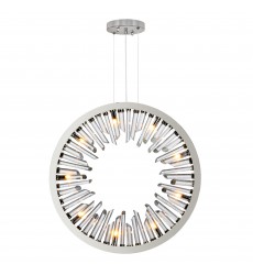 Spiked 9 Light Chandelier With Polished Nickel Finish (1142P26-9-613) - CWI