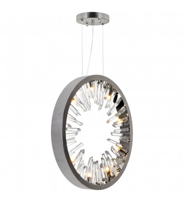  Spiked 9 Light Chandelier With Polished Nickel Finish (1142P26-9-613) - CWI