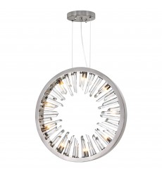  Spiked 9 Light Chandelier With Polished Nickel Finish (1142P26-9-613) - CWI