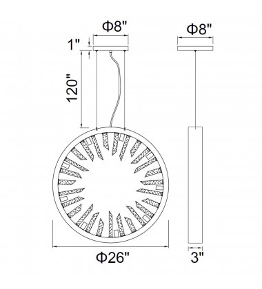  Spiked 9 Light Chandelier With Polished Nickel Finish (1142P26-9-613) - CWI