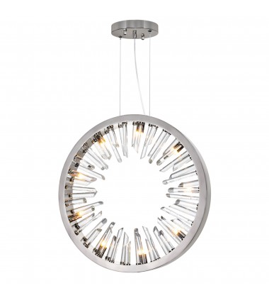  Spiked 9 Light Chandelier With Polished Nickel Finish (1142P26-9-613) - CWI