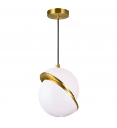 Gemini 1 Light Pendant With Brass Finish (1148P12-1-624) - CWI  Gemini 1 Light Pendant With Brass Finish (1148P12-1-624) - CWI