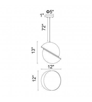 Gemini 1 Light Pendant With Brass Finish (1148P12-1-624) - CWI  Gemini 1 Light Pendant With Brass Finish (1148P12-1-624) - CWI