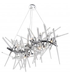  Icicle 10 Light Chandelier With Chrome Finish (1154P39-10-601) - CWI