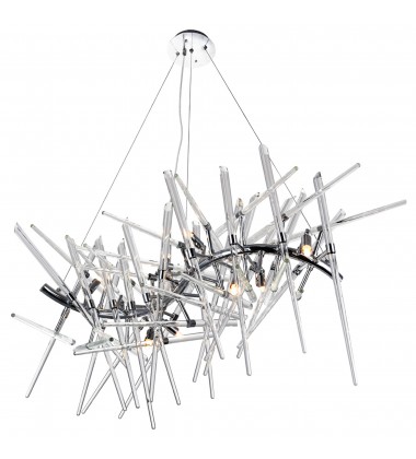  Icicle 10 Light Chandelier With Chrome Finish (1154P39-10-601) - CWI