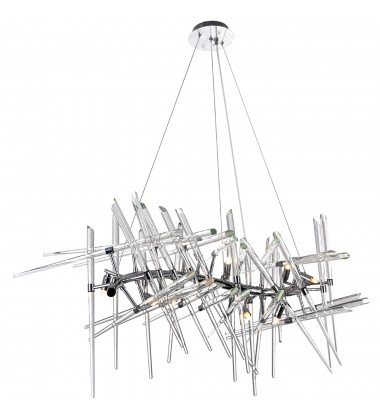  Icicle 10 Light Chandelier With Chrome Finish (1154P39-10-601) - CWI